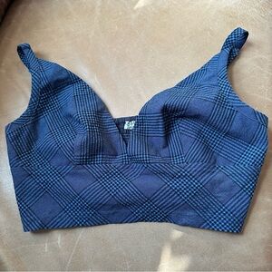 Free People Intimately check plaid blue bra bralette crop top